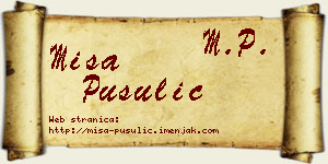 Miša Pusulić vizit kartica